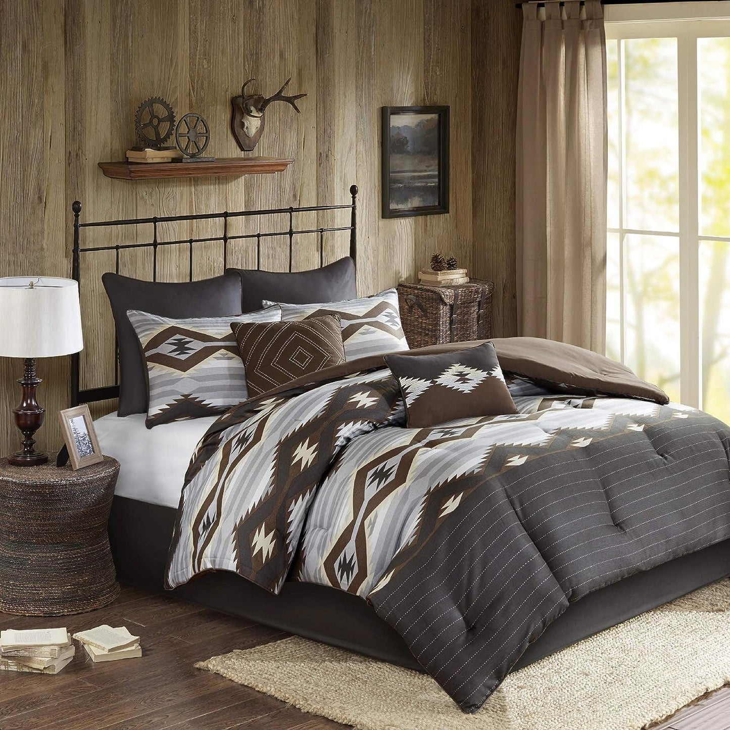 Woolrich Bitter Creek Oversized Comforter Set with Throw Pillows Brown FULL SIZE - Home Revival Shop