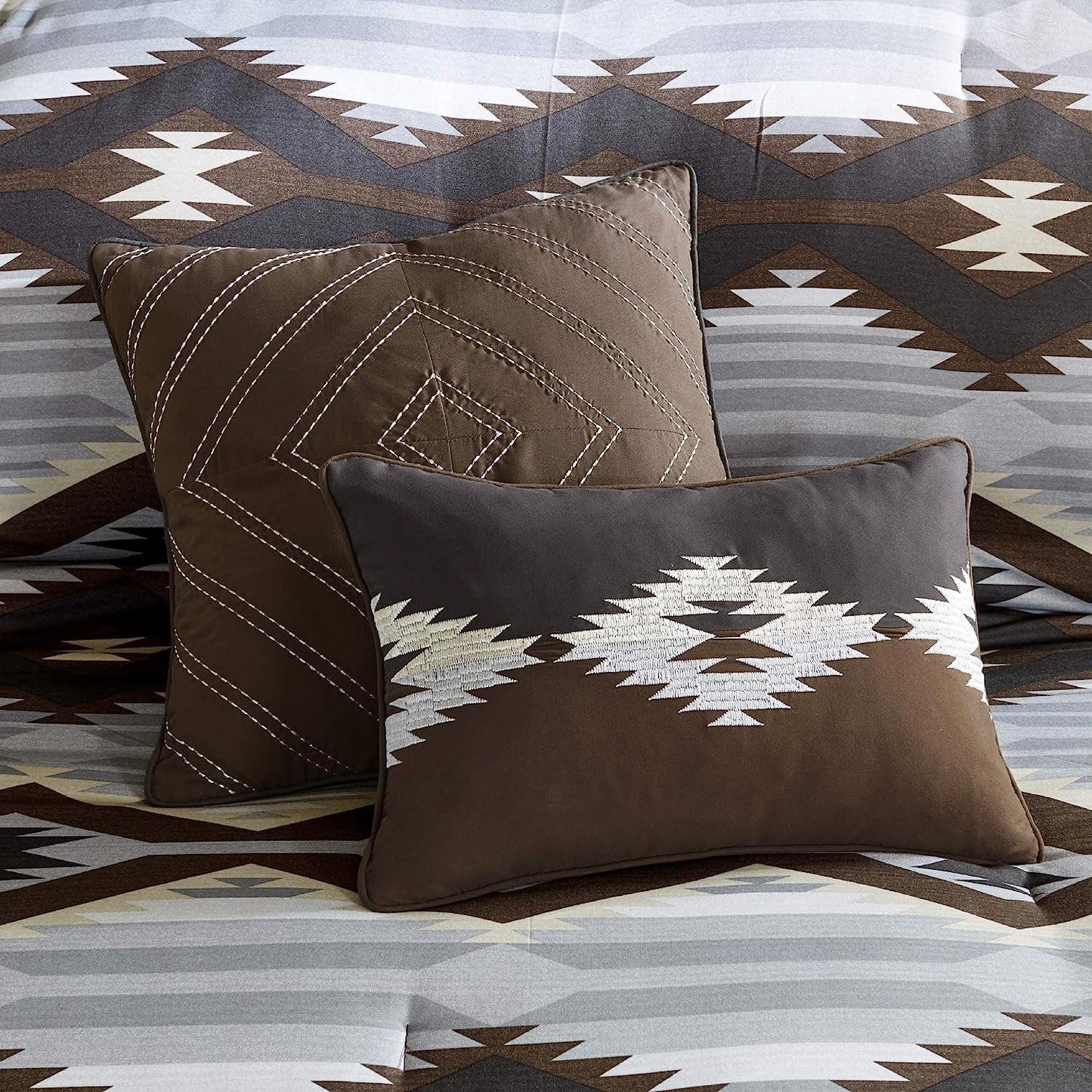 Woolrich Bitter Creek Oversized Comforter Set with Throw Pillows Brown FULL SIZE - Home Revival Shop