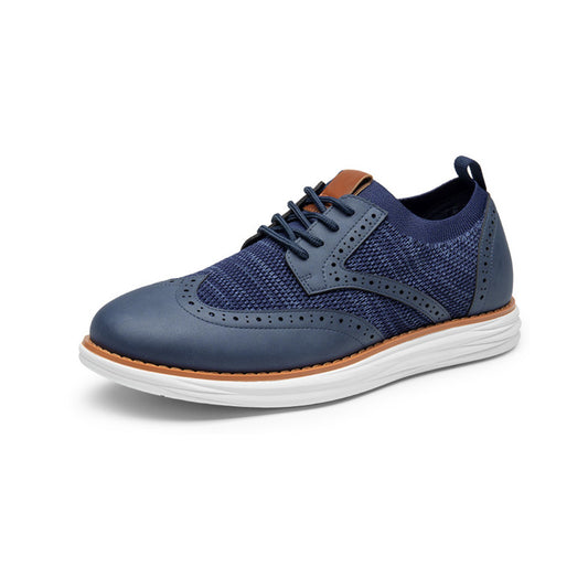 Bruno Marc KnitFlex Men’s Wingtip Mesh Oxford Sneakers Navy Size 8