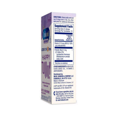Side view of Enfamil Dual Probiotic Infant Daily Drops packaging showing supplement facts and dosage instructions for infants 0–12 months.