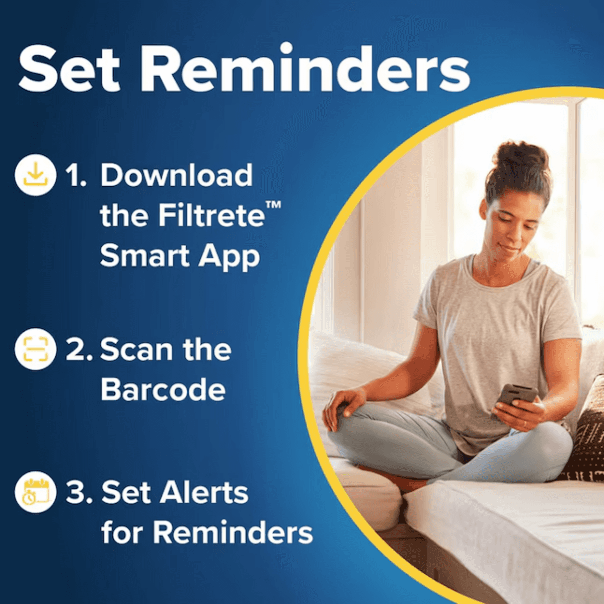 Reminders for changing air filter with smartphone