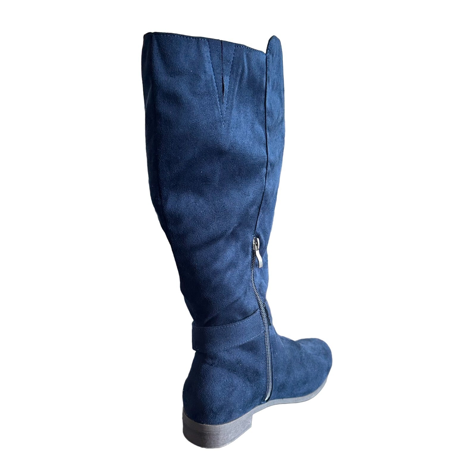 Journee Collection Cate Women's Boots, Faux Suede, Navy - Size 5.5 Wide Calf