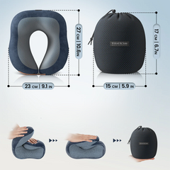Travel Pillow Set With Eye Mask, Earplugs, & Storage Bag from Wilford & Sons