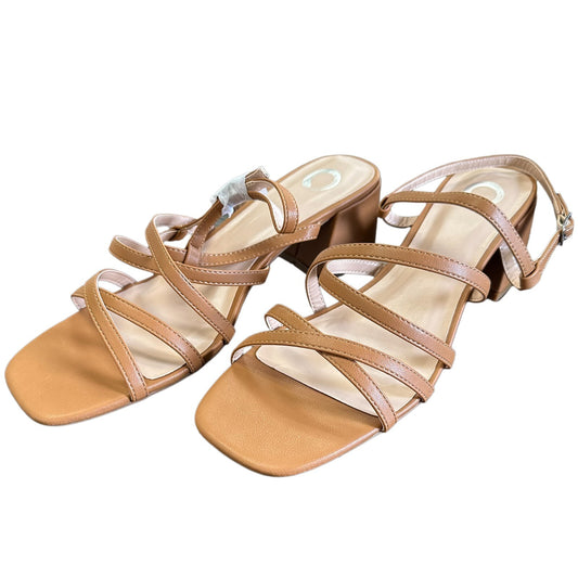 Journee Collection Women’s Kempsy Brown Block Heel Sandal Size 12M