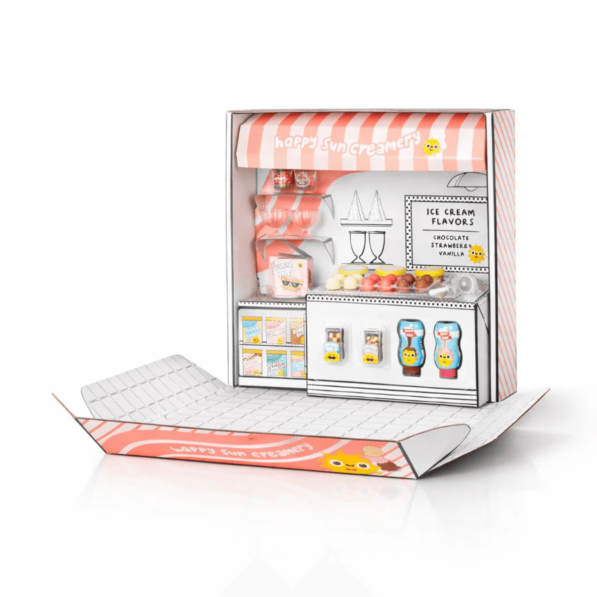 MGA'S Mini Verse Ice Cream Social Playset with UV Light & 30+ Mini Ingredients