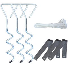 7pc Heavy Duty Steel Tree Stakes Kit w/ Rope & Ties Support Leaning Trees
