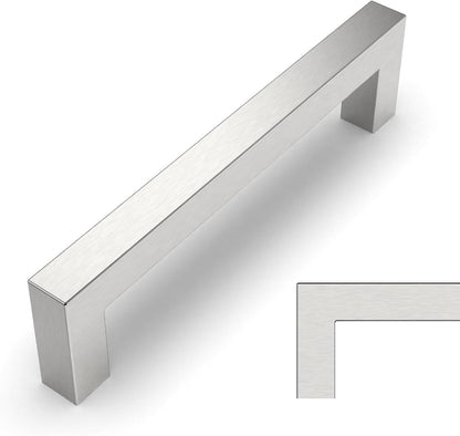 Amerdeco 10 Pack Brushed Satin Nickel Cabinet Pulls, 5 Inch Hole Centers