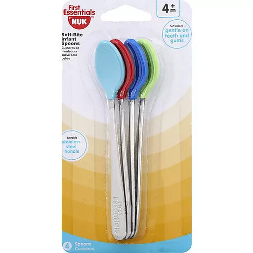 NUK Baby Utensil Set - Soft-Bite Spoons, Pretensil Set & Kiddy Cutlery (3-Pack)