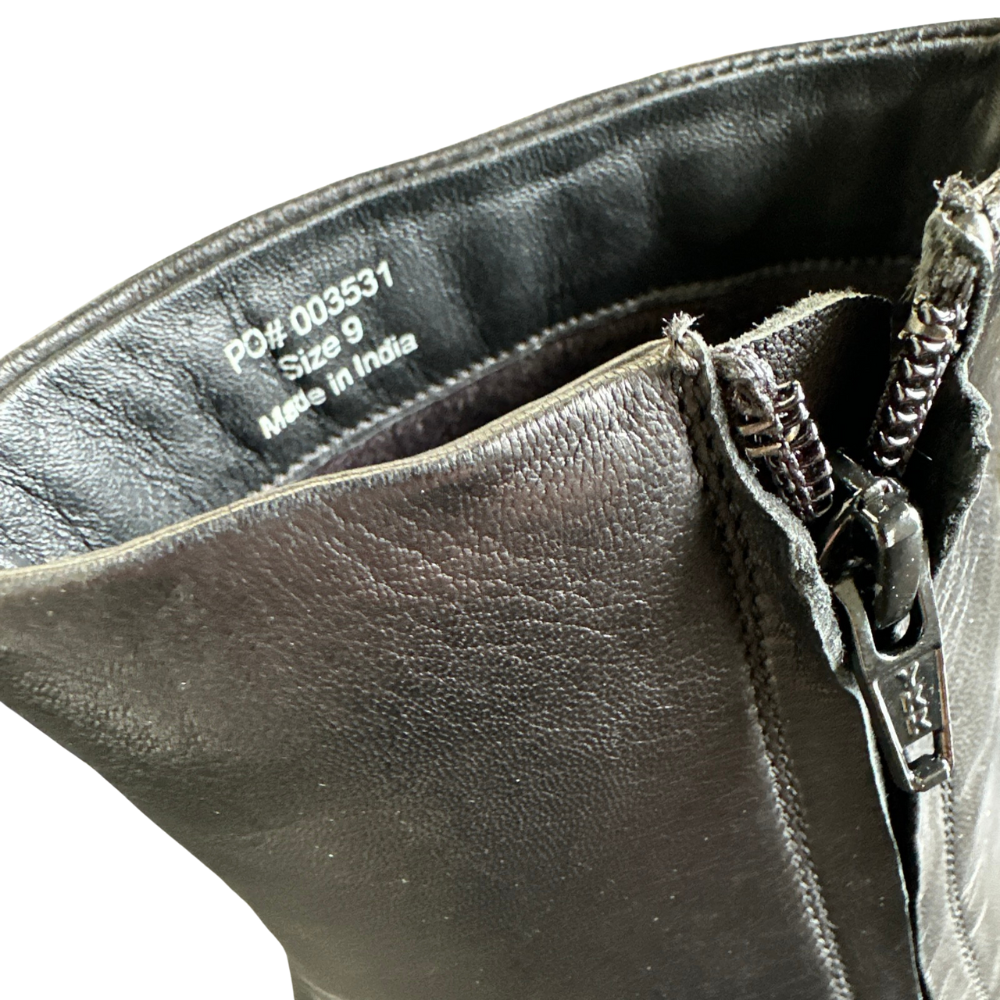 Journee Collection Hydra - Genuine Leather Bootie, Black - Size 9