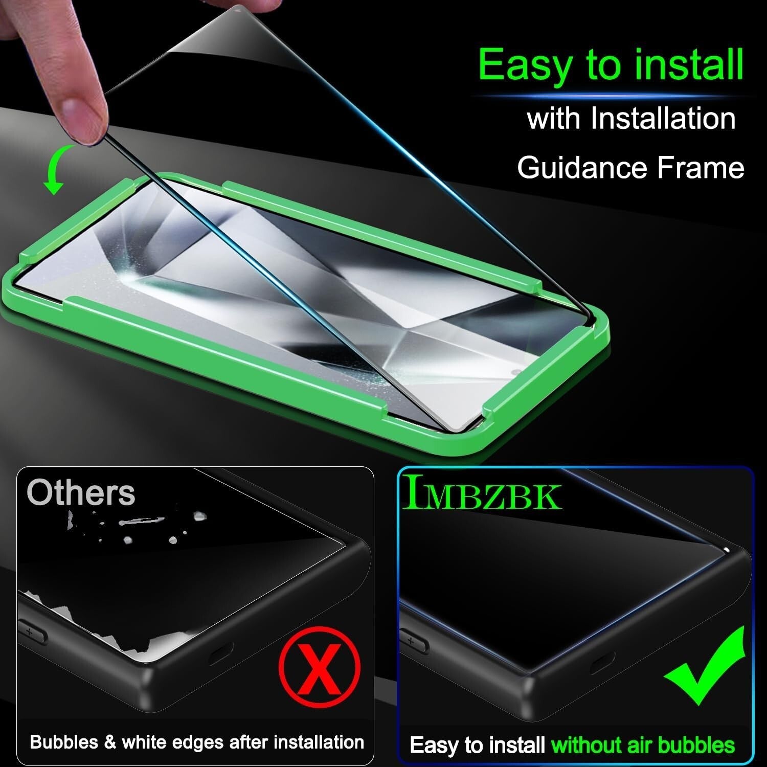 IMBZBK 3 Pack Tempered Glass Screen & Camera Protector for Samsung Galaxy S24 Ul