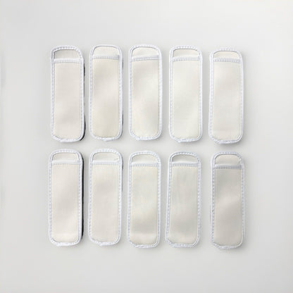 10 Pack Sublimation Blanks White Sleeves Popsicle Holder Bags