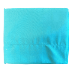 Solid turquoise flat sheet from The Woods Seabreeze Twin Sheet Set, showcasing soft 85 GSM fabric and clean stitching.