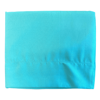 Solid turquoise flat sheet from The Woods Seabreeze Twin Sheet Set, showcasing soft 85 GSM fabric and clean stitching.