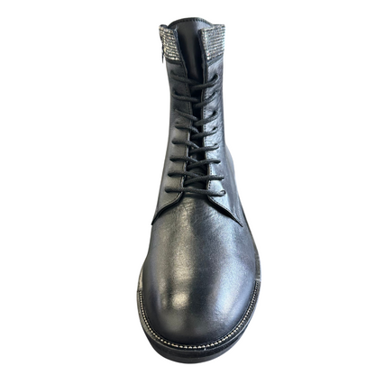 Journee Signature Women's Natara Black Lace-Up Booties Shoes, Size 9 - Medium