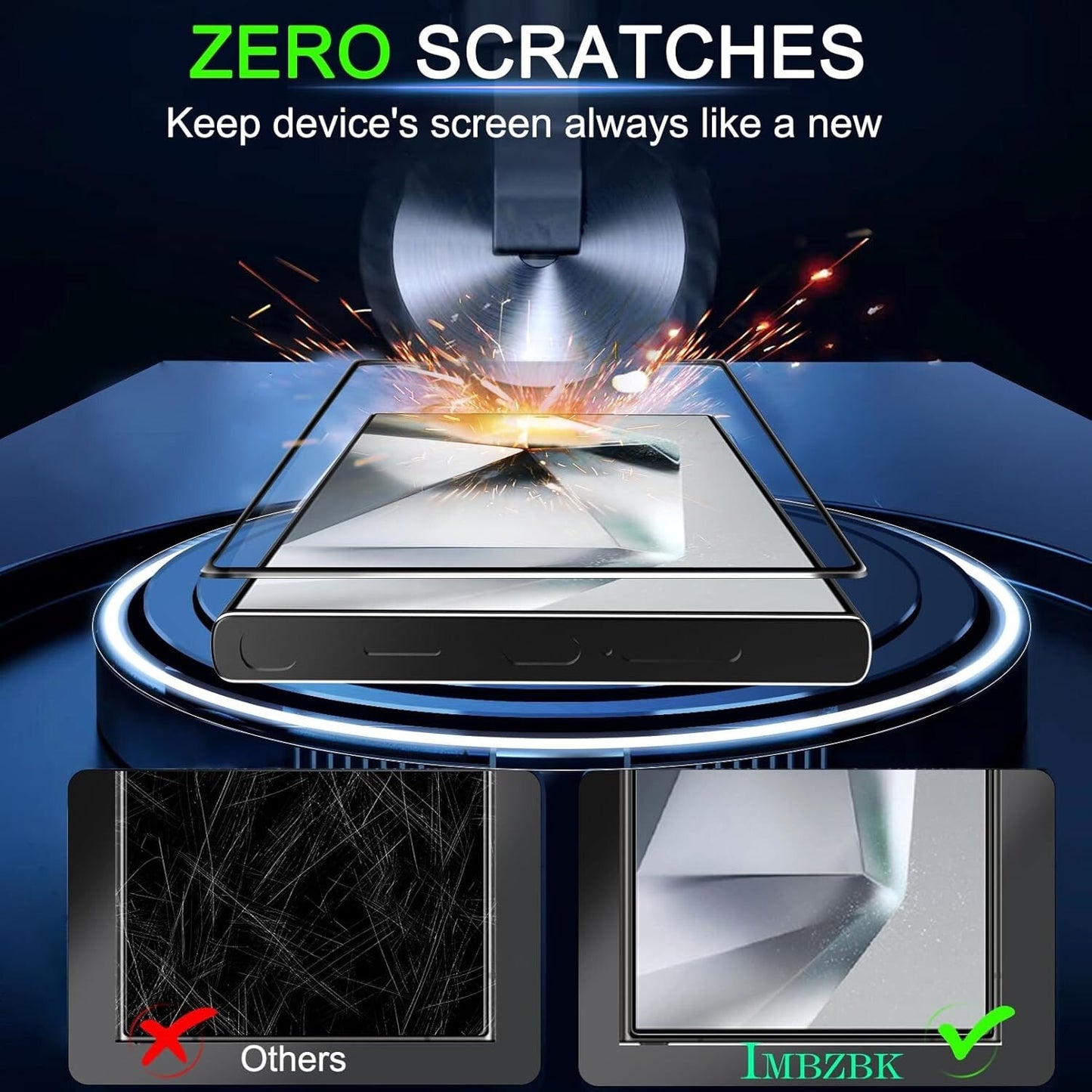 IMBZBK 3 Pack Tempered Glass Screen & Camera Protector for Samsung Galaxy S24 Ul