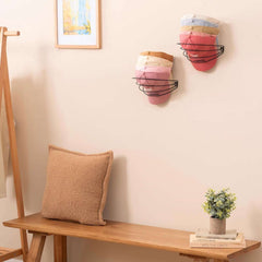Metal Wall Mounted Cap Rack 2 Pack adds stylish and functional hat storage to entryways or bedrooms, keeping caps neatly arranged on the wall.