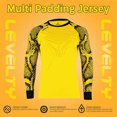 Levelty Padded Goalkeeper Jersey Yellow Adult/Youth Long Sleeve Goalie Shirt