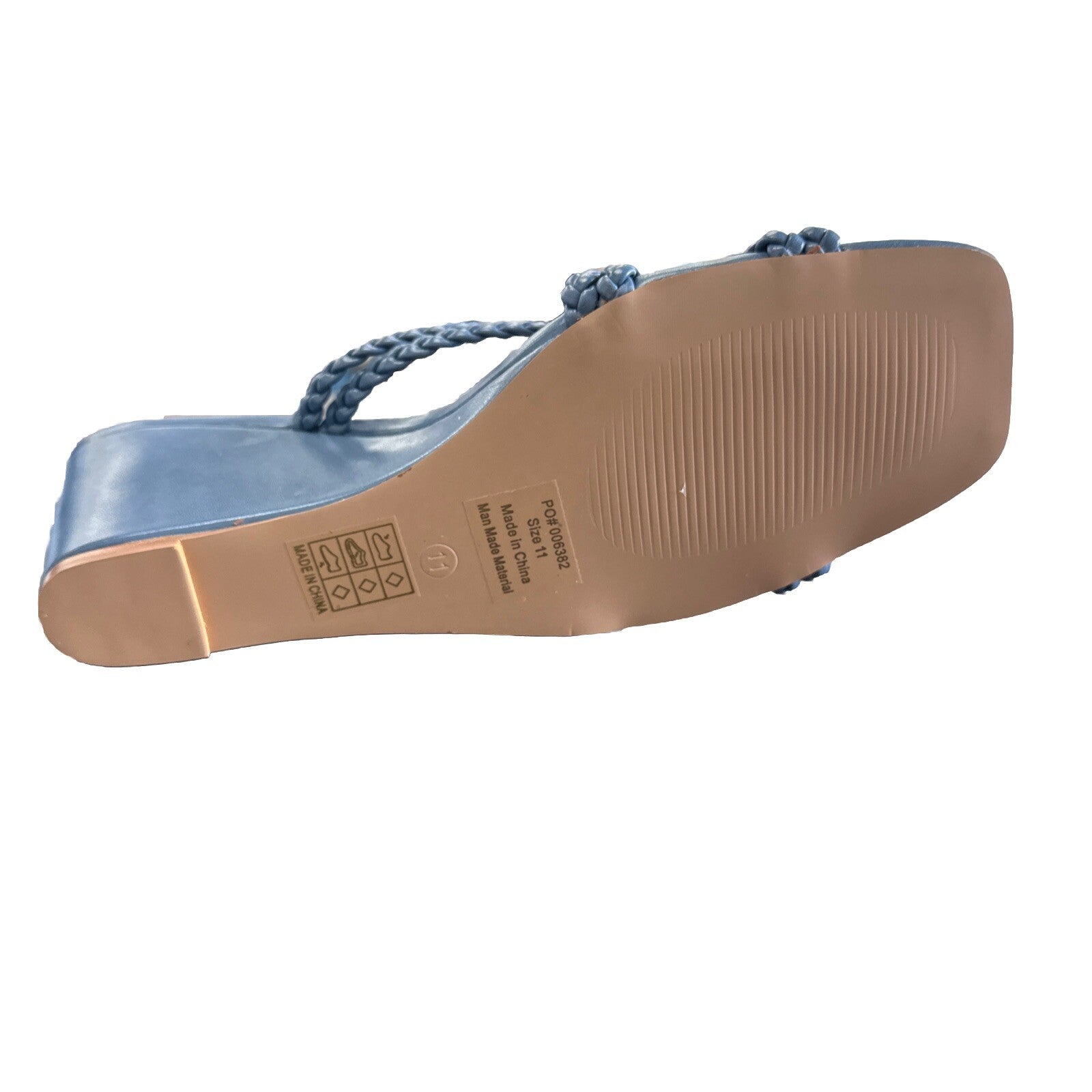 Journee Collection Women's BAYLEN Wedge Sandals Sandals in Light Blue - Size 11