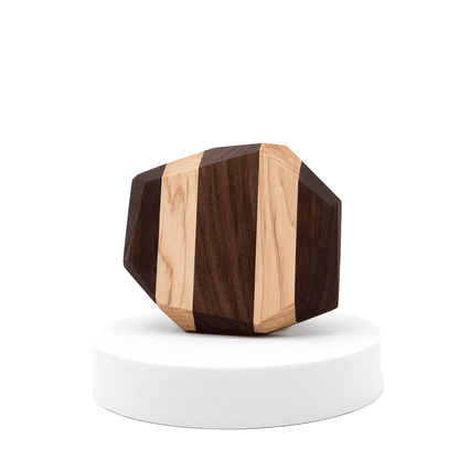 Geometric wood coaster with white base