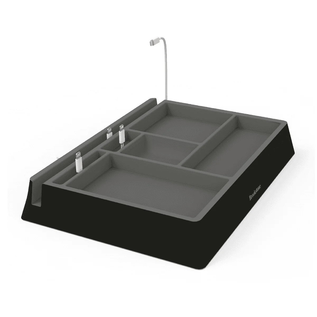 Brookstone Tech Valet Charging Organizer with Docking for Devices and Cables