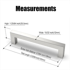 Amerdeco 10 Pack Brushed Satin Nickel Cabinet Pulls, 5 Inch Hole Centers
