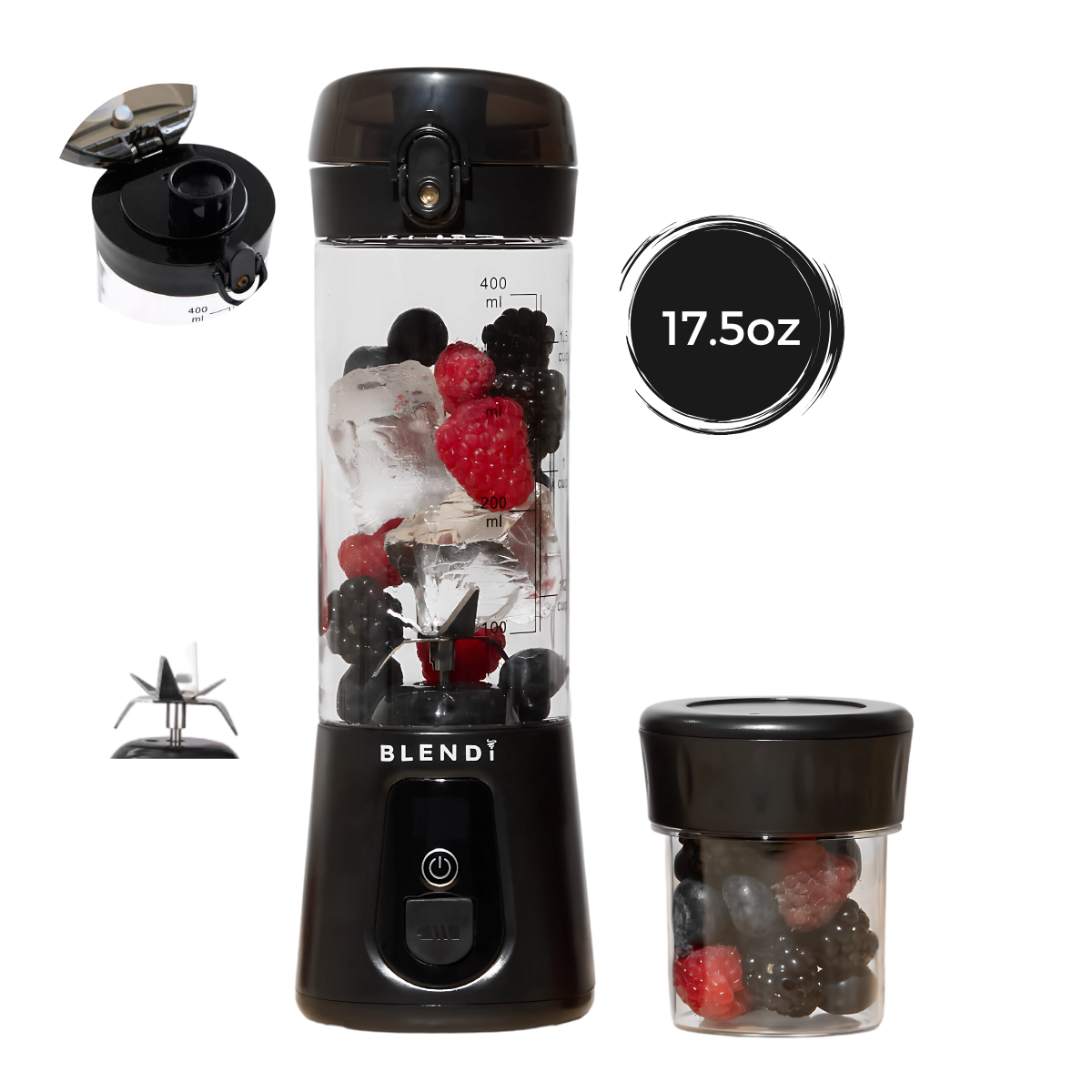 BLENDi Pro+ Ice Crushing Portable Blender, 17 oz USB-C
