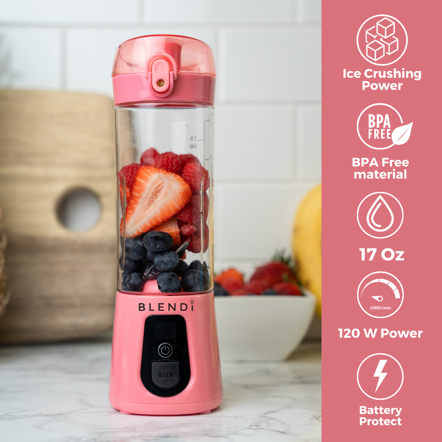BLENDi Pro+ Ice Crushing Portable Blender, 17 oz USB-C