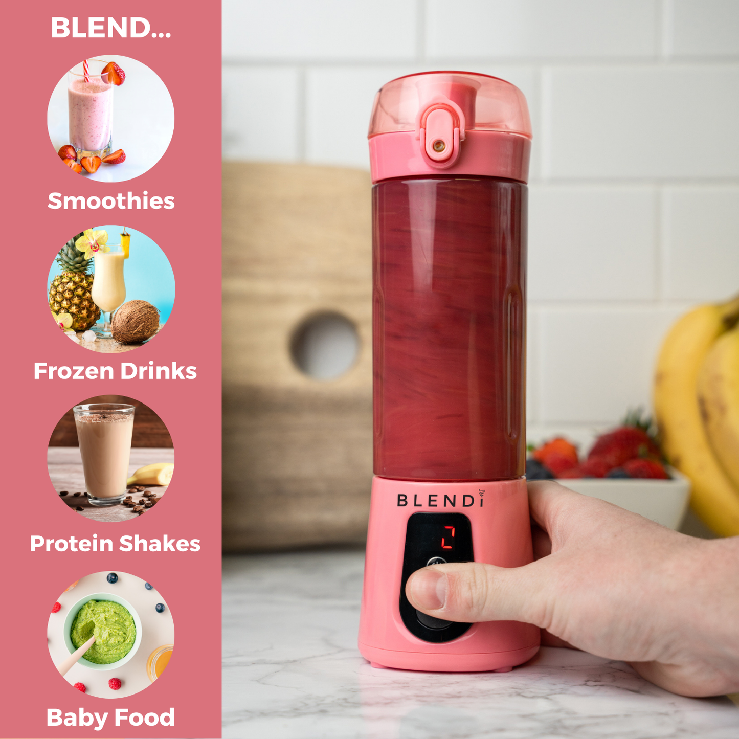 BLENDi Pro+ Ice Crushing Portable Blender, 17 oz USB-C