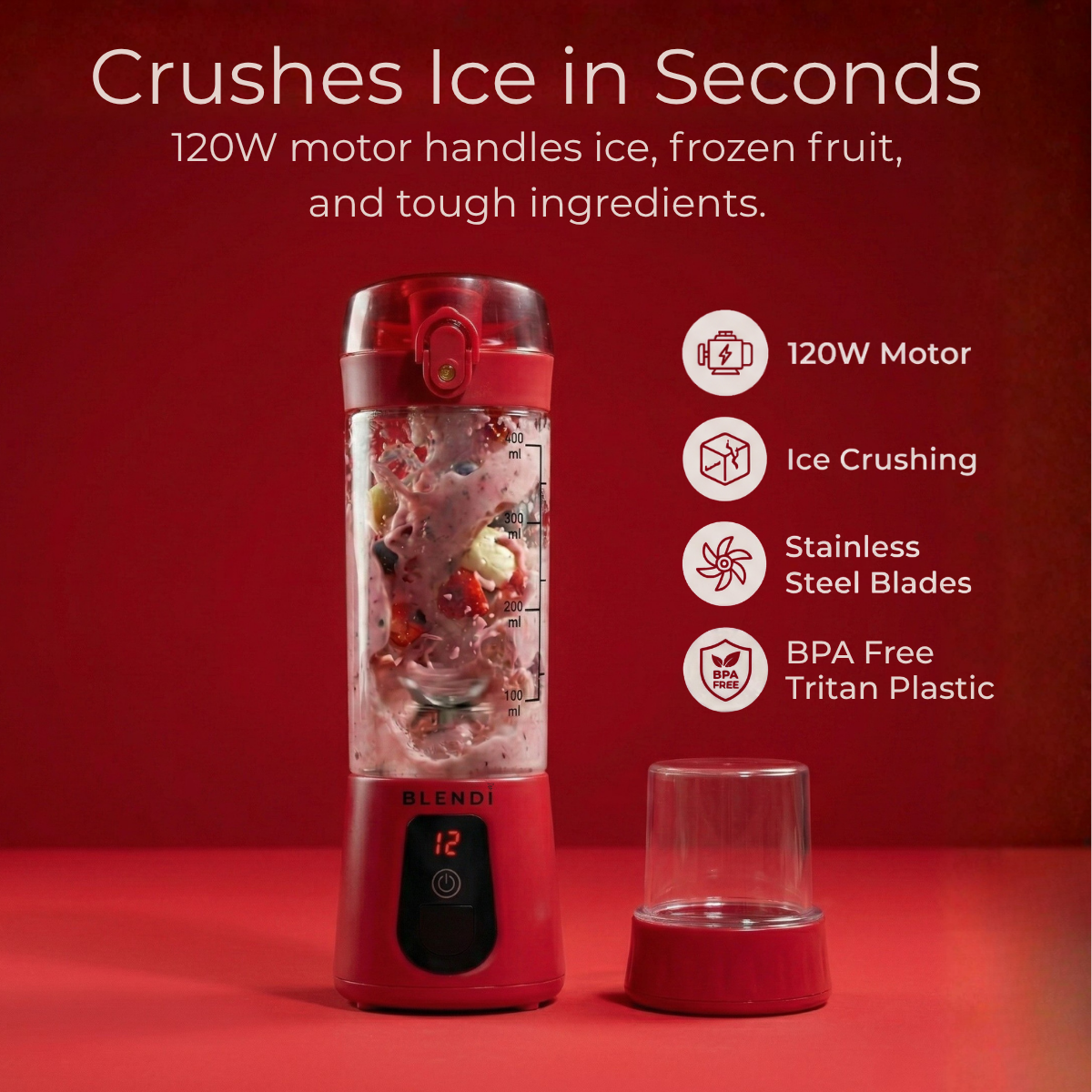 BLENDi Pro+ Ice Crushing Portable Blender, 17 oz USB-C