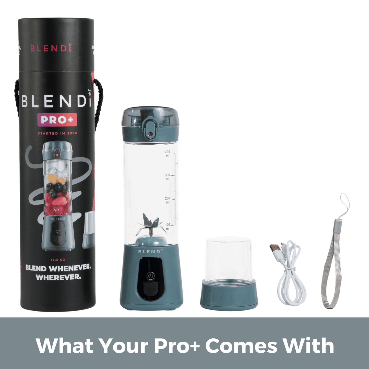BLENDi Pro+ Ice Crushing Portable Blender, 17 oz USB-C