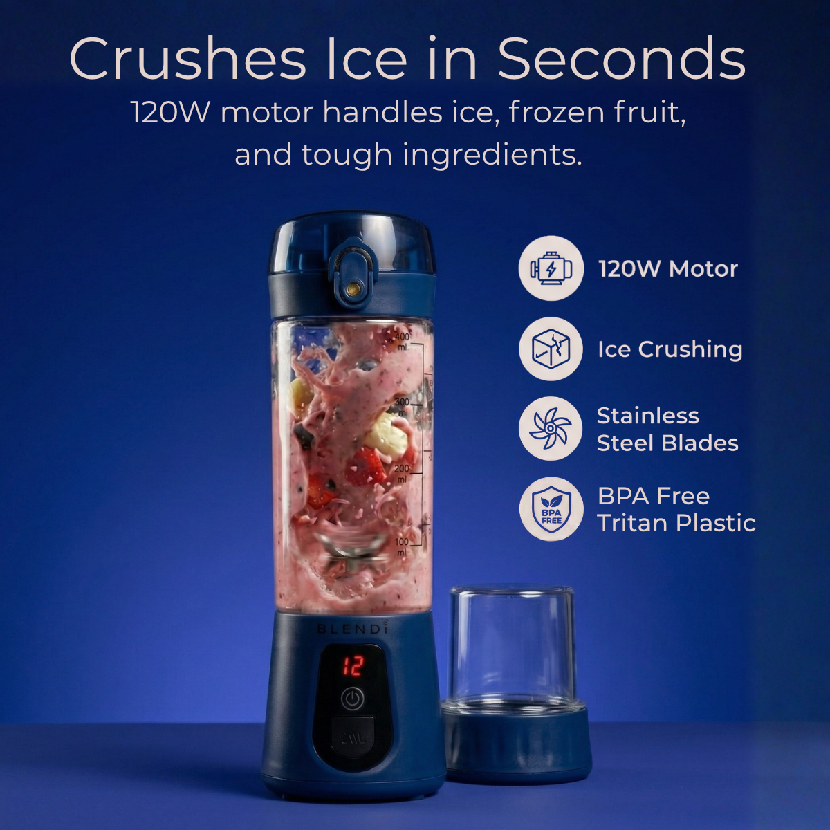 BLENDi Pro+ Ice Crushing Portable Blender, 17 oz USB-C