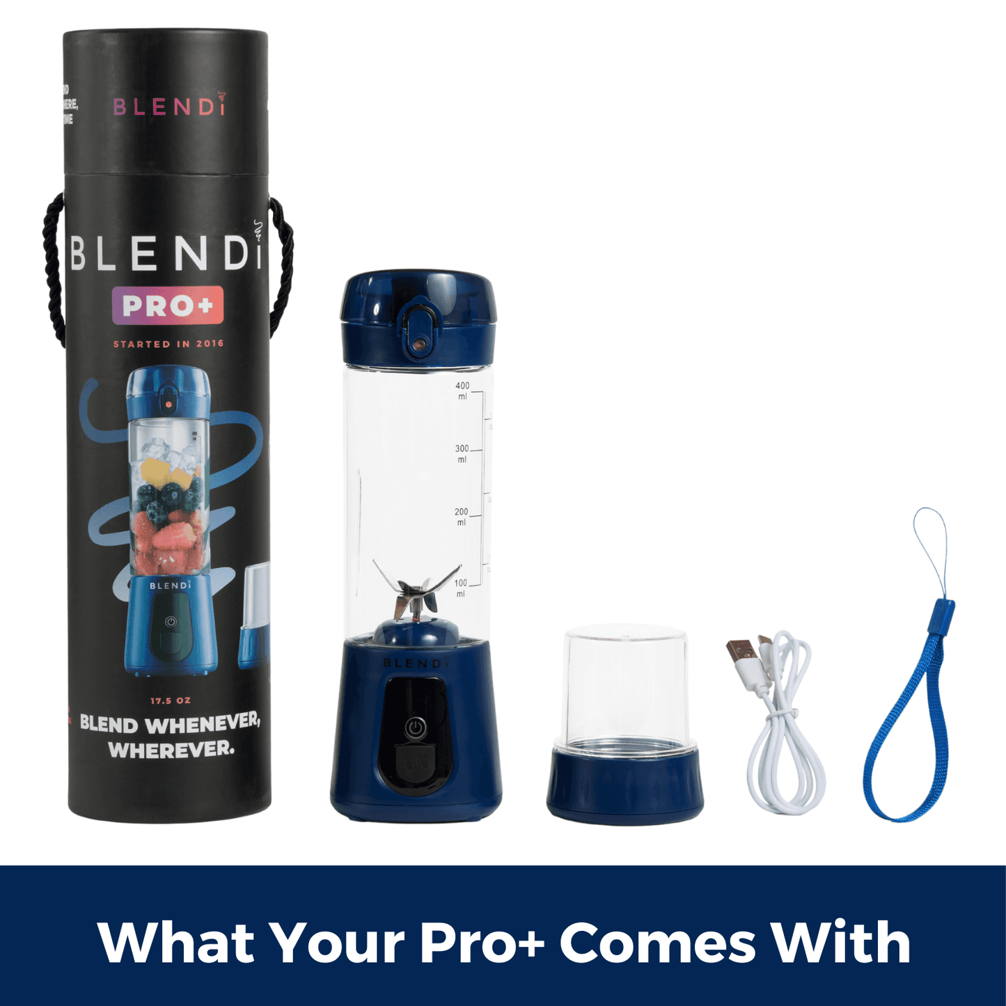 BLENDi Pro+ Ice Crushing Portable Blender, 17 oz USB-C