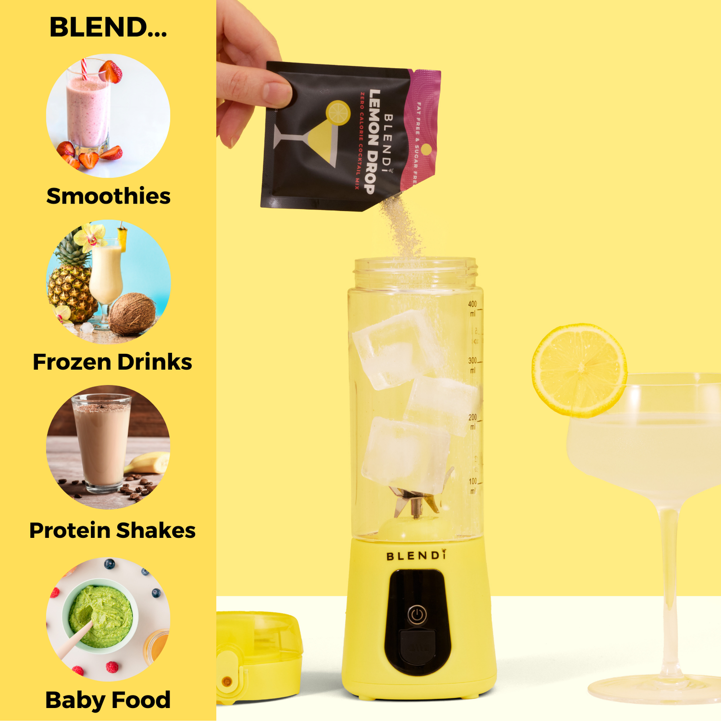 BLENDi Pro+ Ice Crushing Portable Blender, 17 oz USB-C