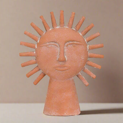 Sun Ray Face Decor, Terracotta 12"H - Abbott