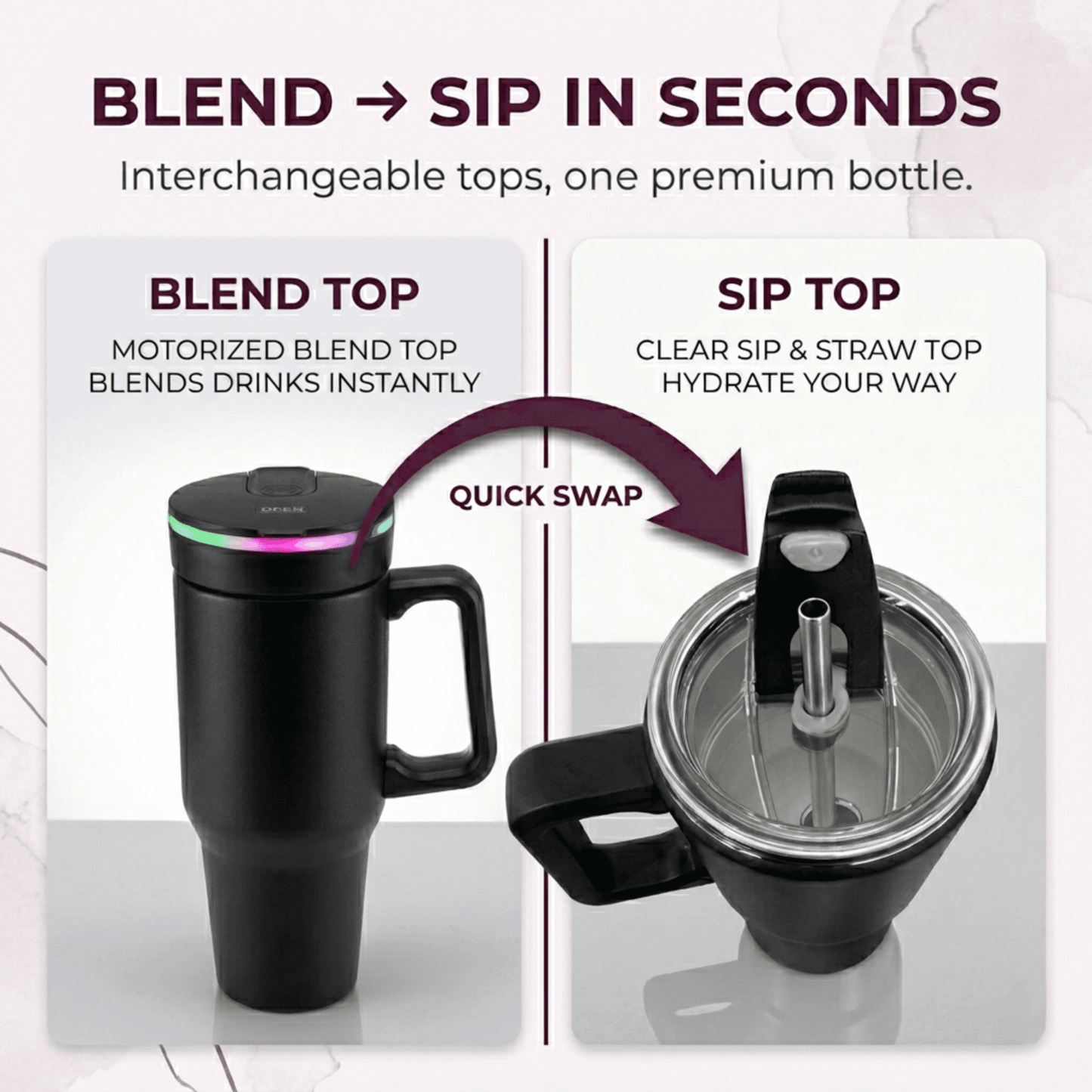 BLENDi Steel Insulated Portable Blender, 21 oz USB-C
