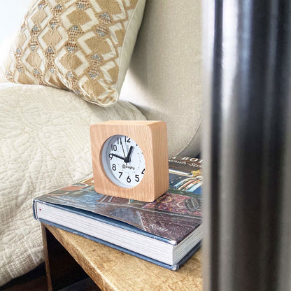 Bagby CLASSIC Reloj Despertador Silencioso de Madera