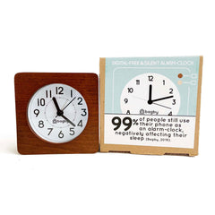 Bagby CLASSIC Reloj Despertador Silencioso de Madera