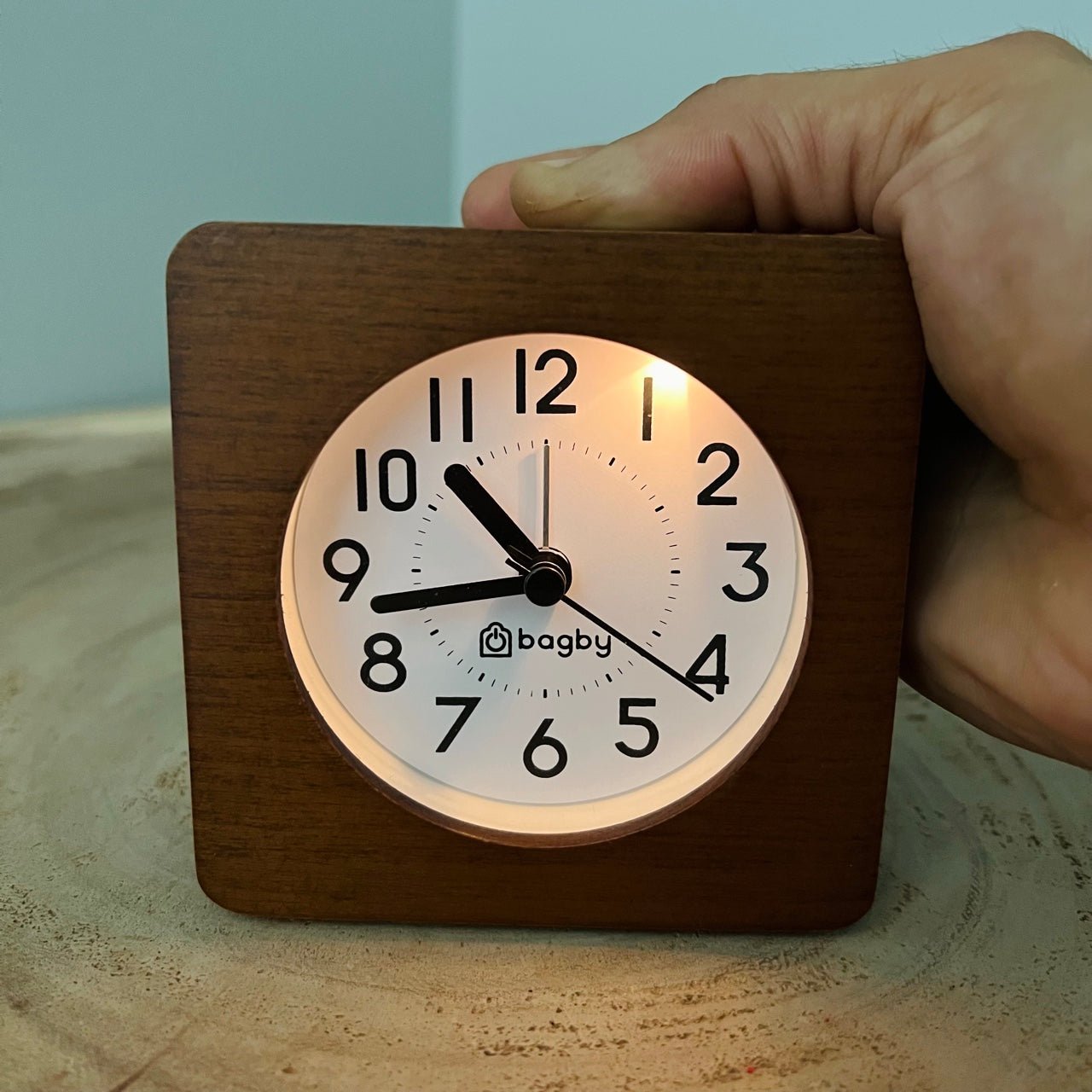 Bagby CLASSIC Reloj Despertador Silencioso de Madera