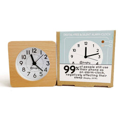 Bagby CLASSIC Reloj Despertador Silencioso de Madera