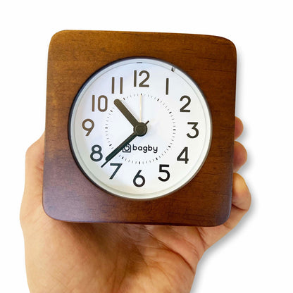 Bagby CLASSIC Reloj Despertador Silencioso de Madera