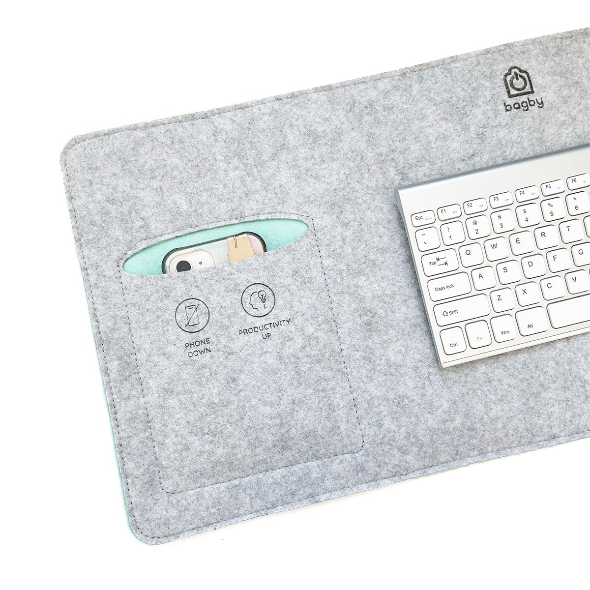 Bagby MAT Desk Pad With Phone Pocket, 27.5 x 11.8 in.