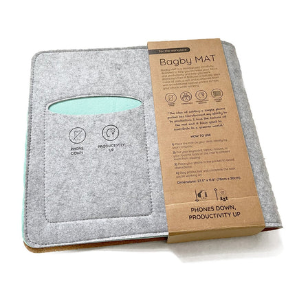 Bagby MAT Desk Pad With Phone Pocket, 27.5 x 11.8 in.
