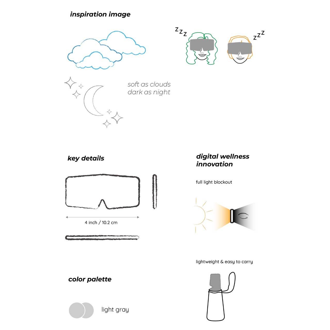 Bagby NIGHT Blackout Sleep Mask with Travel Bag