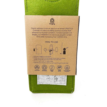 Bagby sleeping phone case packaging with instructions