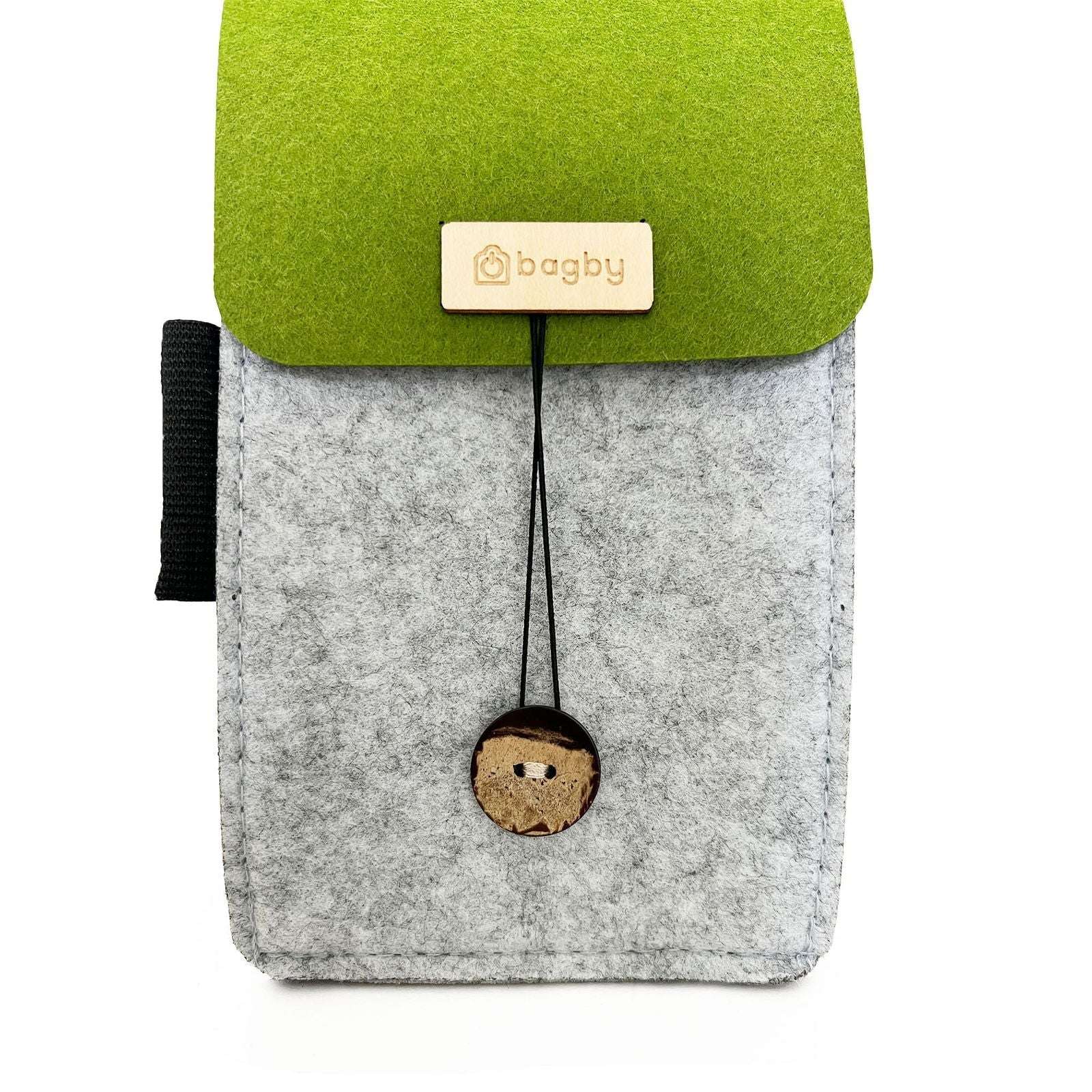 Green felt phone holder