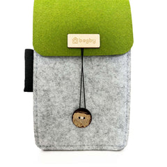 Green felt phone holder