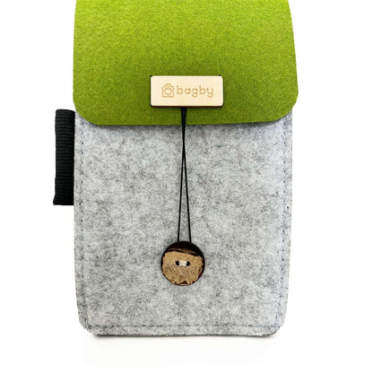 Green felt phone holder