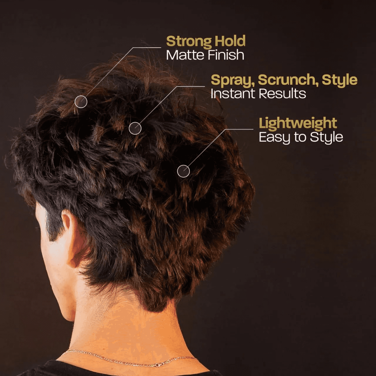 Infographic showing benefits of hair styling products