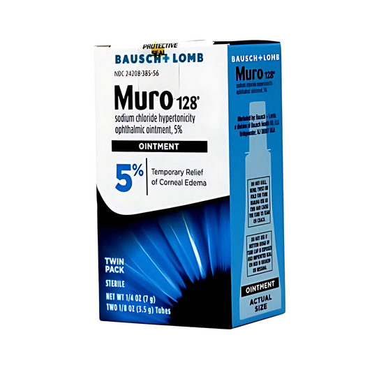 Bausch & Lomb Muro 128 5% Hypertonic Eye Ointment 0.12 oz (3.5 g) Twin Pack