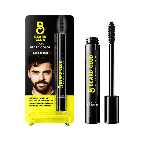 Dark Brown beard color stick with brush applicator for grooming